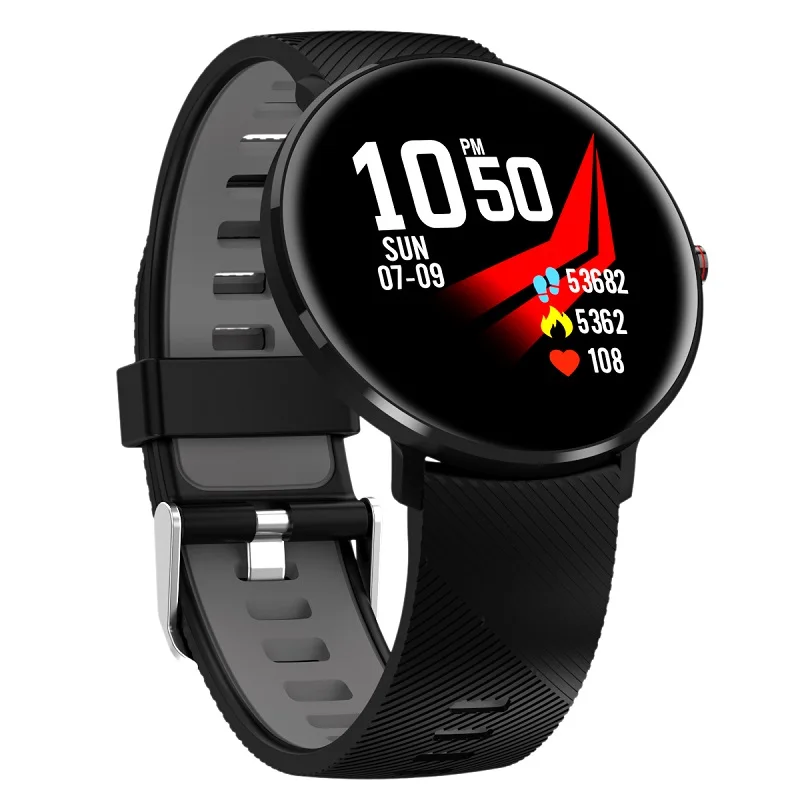Grey Silicone MAFAM L10 Смарт-часы ECG измерение сердечного ритма Смарт-часы водонепроницаемые Ip68 часы для мужчин и женщин Android IOS SMS напоминание о звонке - Цвет: Grey Silicone