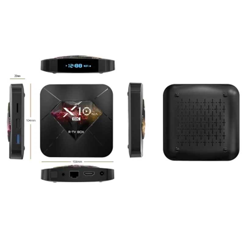 R-tv BOX X10 PLUS Android 9,0 Smart tv Box Allwinner H6 UHD 4K медиаплеер 6K декодирование изображения 4 GB/64 GB 2,4G WiFi 100M LAN USB3