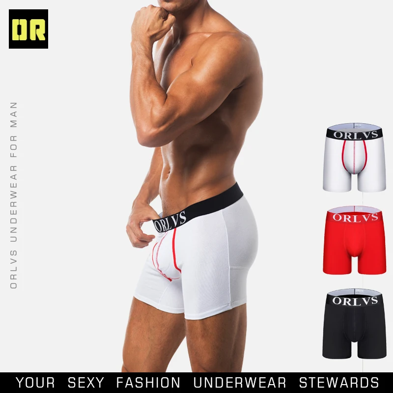 Мужские хлопковые трусы боксеры ORLVS черные удобные Размеры M/L/XL/XXL сексуальное