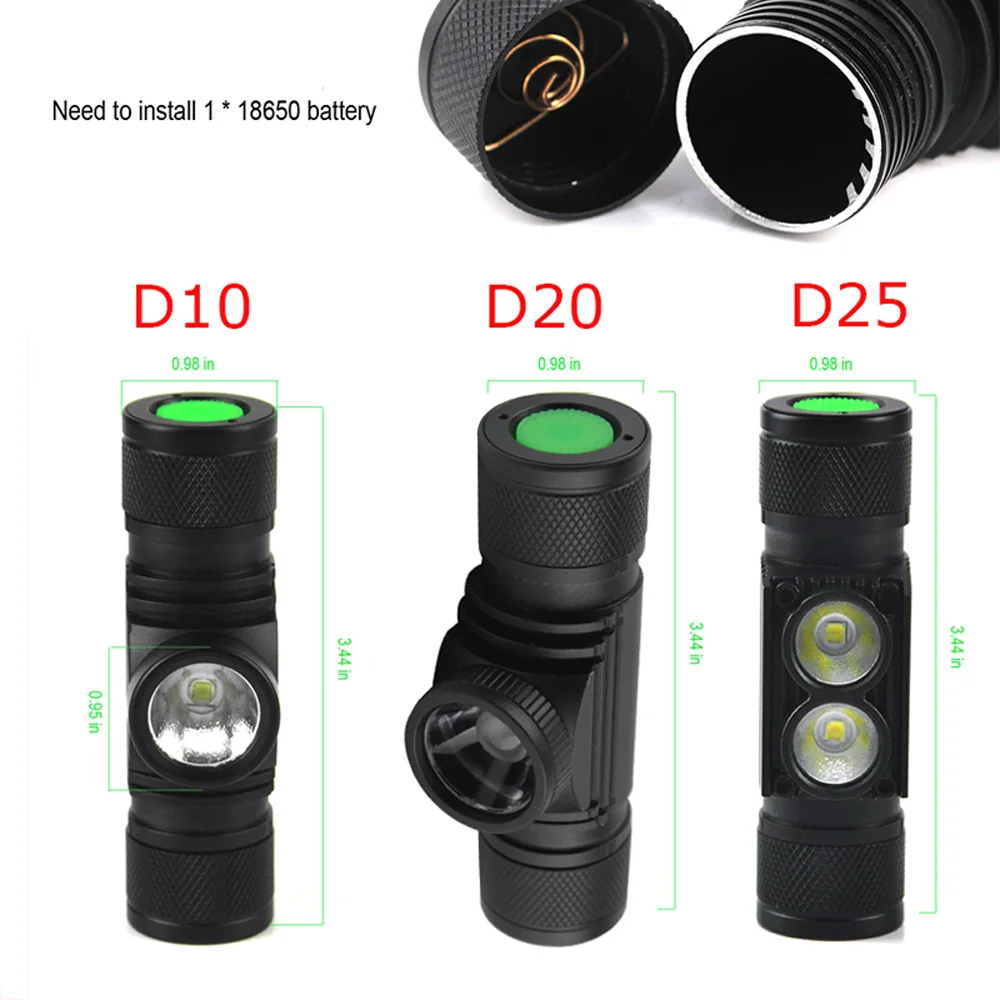 Налобный фонарь Boruit Lampe оригинальный налобный светильник D25 D10 с аккумулятором 18650
