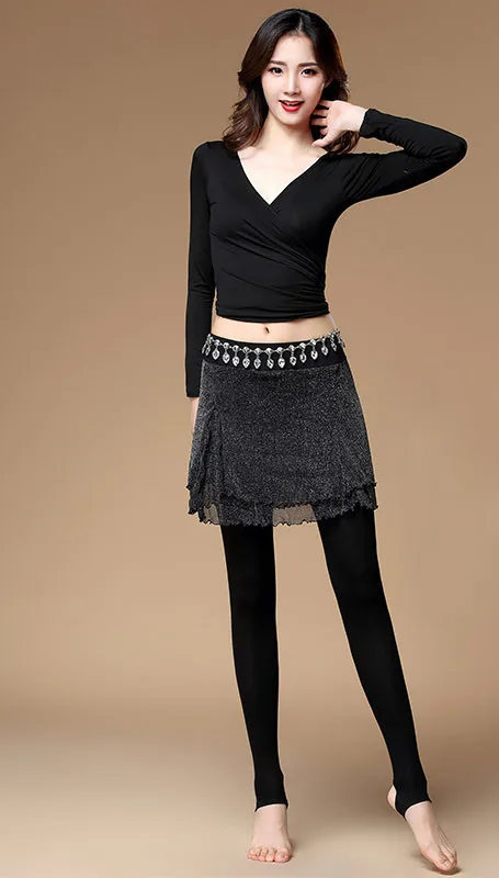 black 3 pcs set Модный набор костюма для танца живота женский Болливуд танец живота Практика Танцы Одежда представление одежда Цыганский рейв наряд DC3542 - Цвет: black 3 pcs set