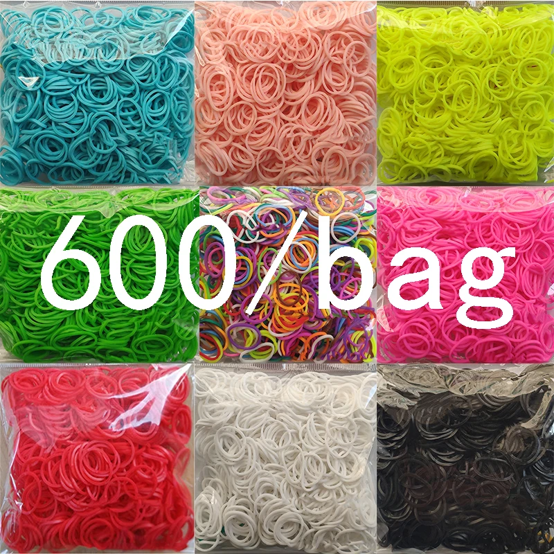 Bandas de goma para niña, regalo para niña, banda elástica para tejer, pulsera con cordones, goma de juguete para pulseras, accesorio de material 600