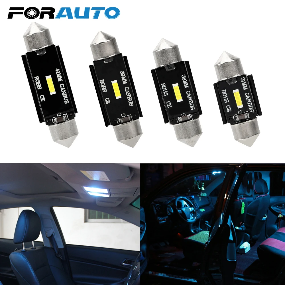 FORAUTO 31 мм 36 39 41 C5W светодиодный светильник CANBUS для номерного знака CSP Chips C10W Festoon DC 12V