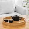 Wooden Round Serving Tray Wood Plate Tea Food Dish Drink Platter Multipurpose 3