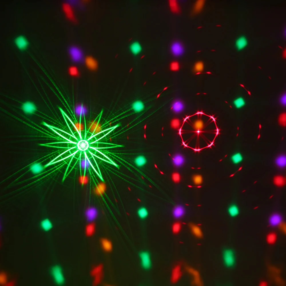 Диско-светильник RGB светодиодный сценический светильник звук вечерние светильник s лазерный проектор dj светильник авто-запуск/Звук/Dmx управление эффект лампы для Рождества