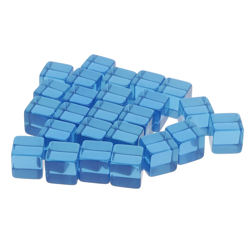 25 Pieces D6 Six Sided Transparent Blank Dices Board Game