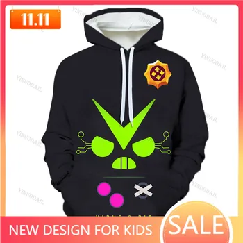 

Shoot Shark Leon Star Children's Wear Kids Hoodie Shooting Game Sweatshirt Browling Boys Girls Tops Hoodies Teen Clothes