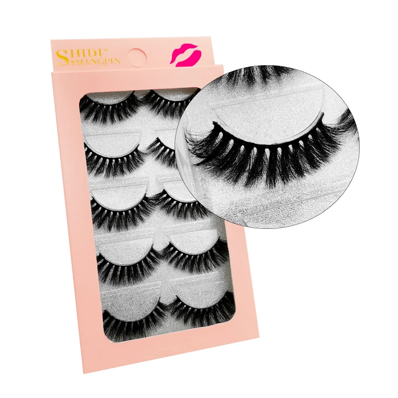 5 Pairs 3D Mink Lashes Natural Hair EyeLashes 3D Mink 14MM EyeLashes Natural Long Handmade eye MakeupLashes winged Lashes