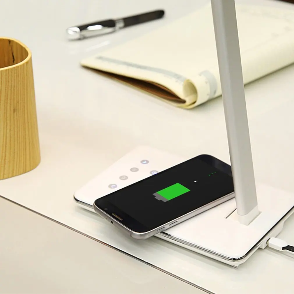 Ominilight светодиодный настольная Регулируемая Настольная лампа с usb-портом для зарядки Складная Лампа для чтения Сенсорное управление для офиса спальни колледжа
