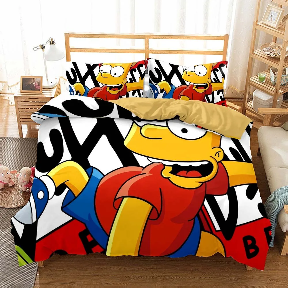 

2/3 Pieces Cartoon Bedding Set 3D Print Simpson Duvet Cover For Kids Adults Bed Cover Set Single Queen King Bed Quilt Cover