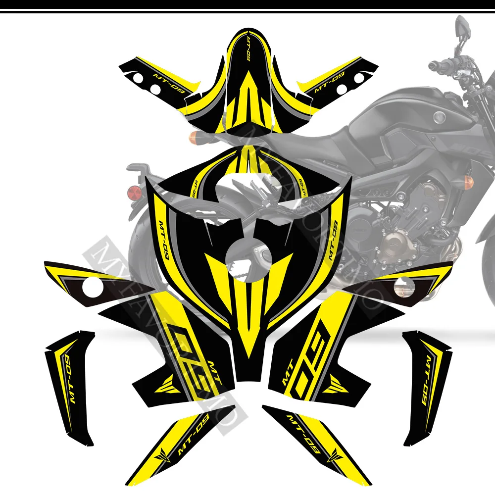 For Yamaha MT09 MT FZ 09 Stickers Tank Pad Protector Fairing Motorcycle Knee Decal Fender Windshield 2016 2017 2018 2019 2020