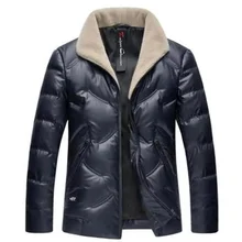 Новые зимние мужские куртки на утином пуху, деловая Повседневная Высококачественная Теплая мужская брендовая одежда, приталенная куртка с отложным воротником в западном стиле