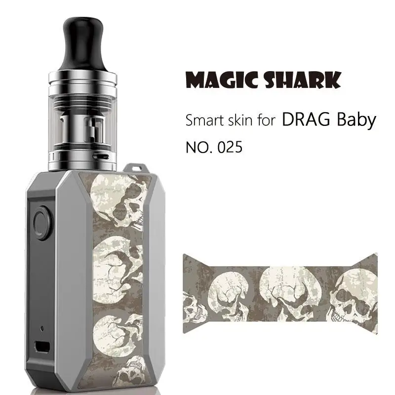 Волшебная Акула 2.5D Bumpy Army Graffiti Leaf Skull E наклейка на сигарету чехол пленка для Voopoo Drag Baby Trio Kit 022-031 - Цвет: 025