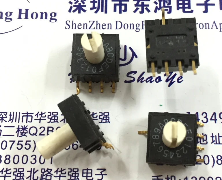 3PCS RM4HA 16R SMD Coded Rotary Dip Switch 16 Bit 0 F With Handle 4 1