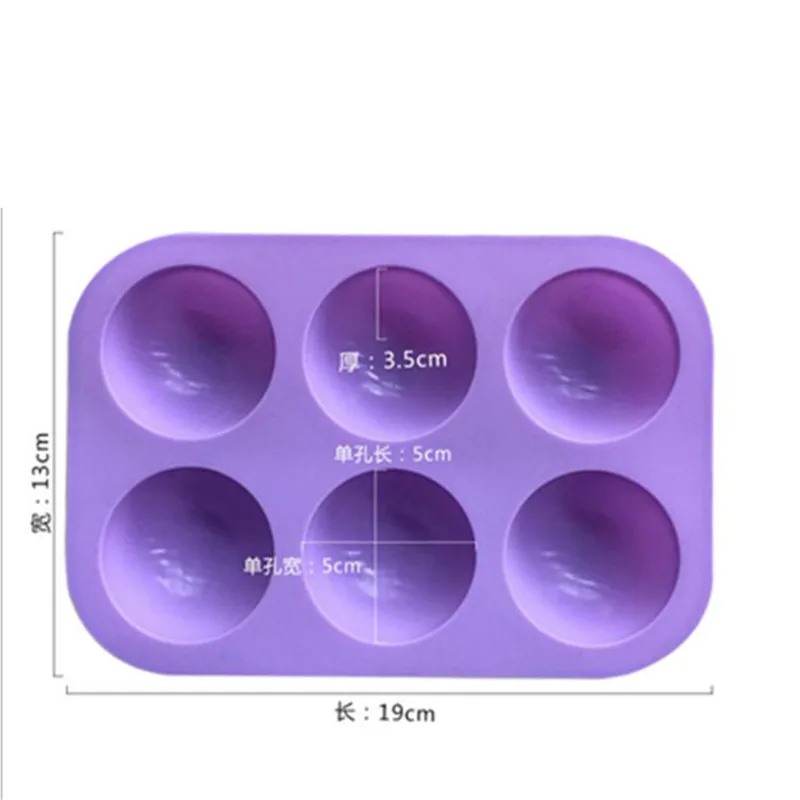 Новинка, 6 отверстий, силиконовая форма для выпечки, 3D, полушаровая форма, форма для шоколада, кекса, торта, форма для выпечки «сделай сам», формы для выпечки, кухонные инструменты
