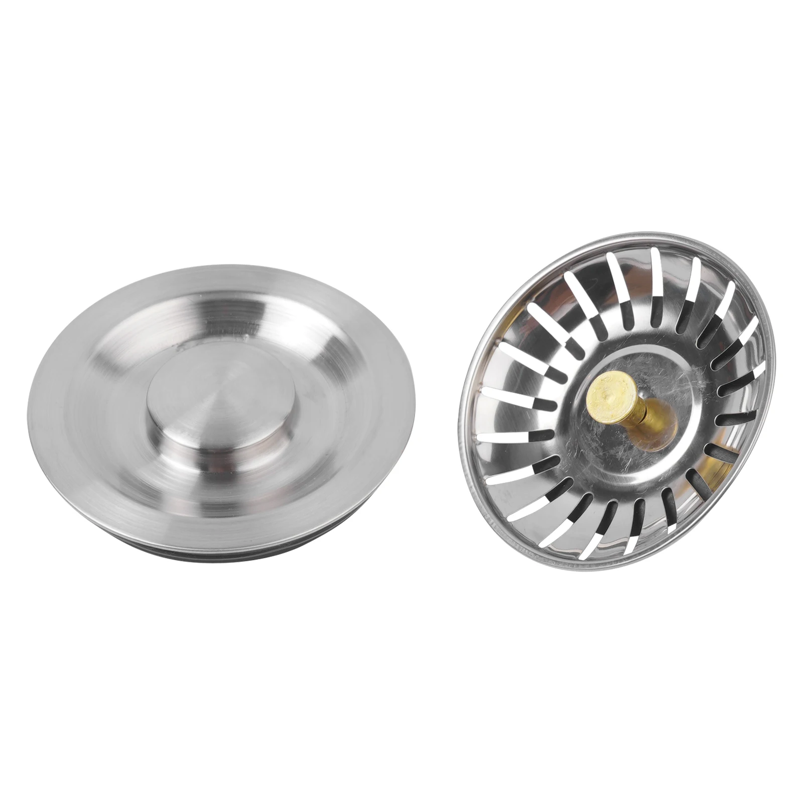 Kitchen Sink Stainless Ball-Lock Strainer Basket Rubber Water Stopper Anti-Leak Rustproof Filter Drains | Обустройство дома