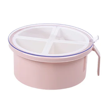 

Large Capacity Sugar Salt Detachable Seasoning Box Spices Storage With Spoon 4 Grids Pepper Restaurant Transparent Lid