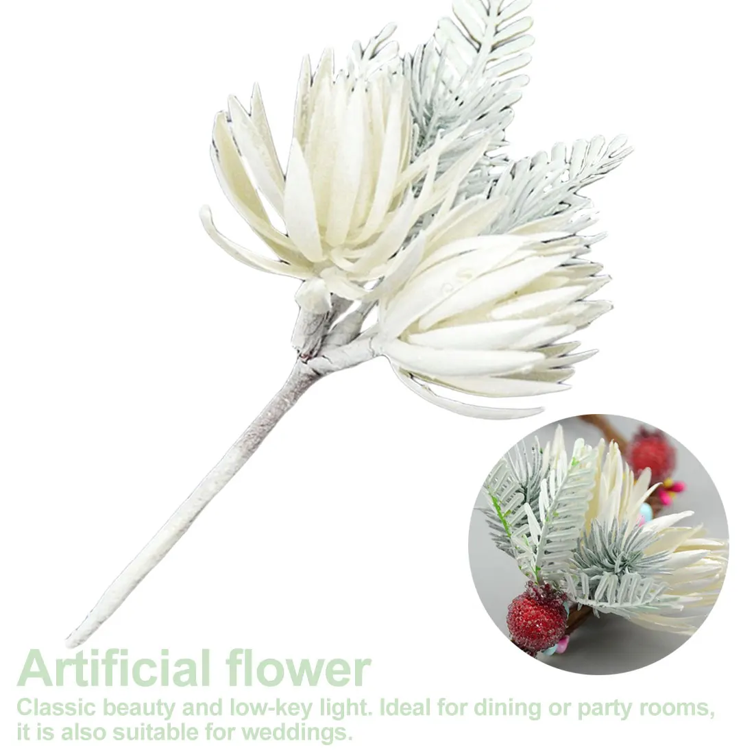 

1Pcs Fake Flowers Artificial Flowers Pine Grass Flower Wedding Party Decoration High Quality DIY Craft Scrapbook Christmas Decor