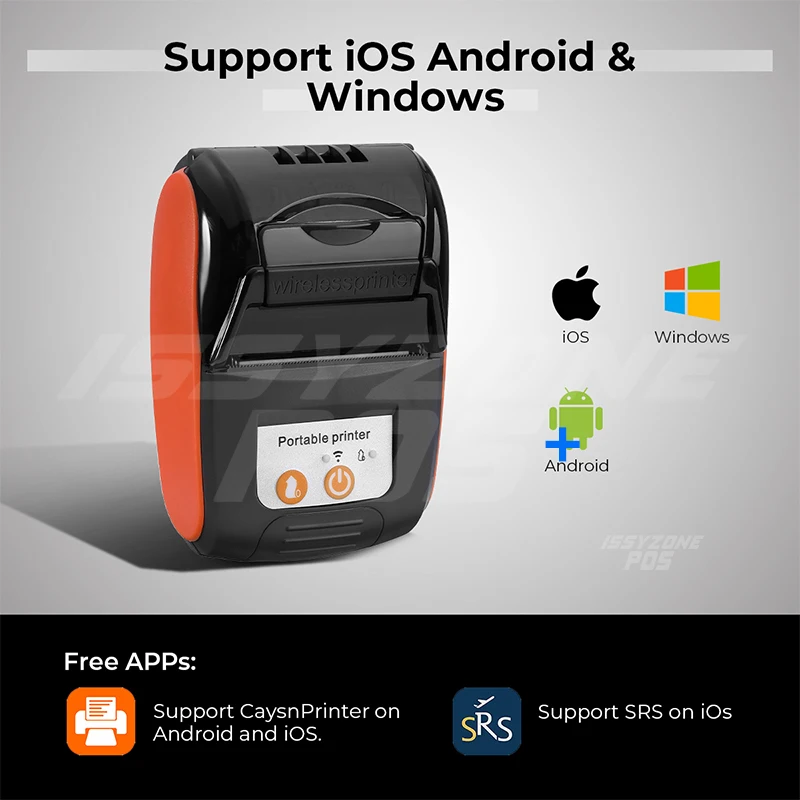 ISSYZONEPOS Android Bluetooth принтер мобильный беспроводной мини штрих код 58 мм Термальный