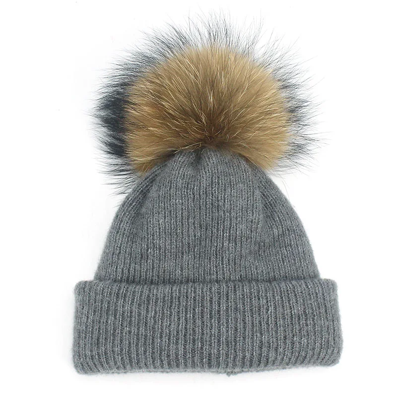 Зимний шейный шарф Skullies Beanies, шапка двойного назначения с натуральным меховым помпоном для женщин, вязаный толстый теплый Модный повседневный шарф Beanies