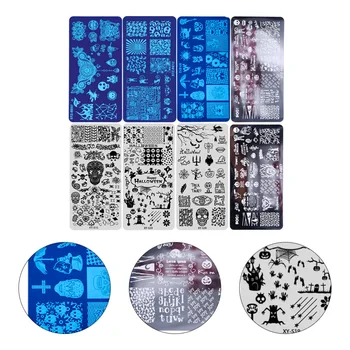 

8pcs Halloween Nail Art Plate Template Plates Nail Art Stencils Nail Art Stamper for Girls