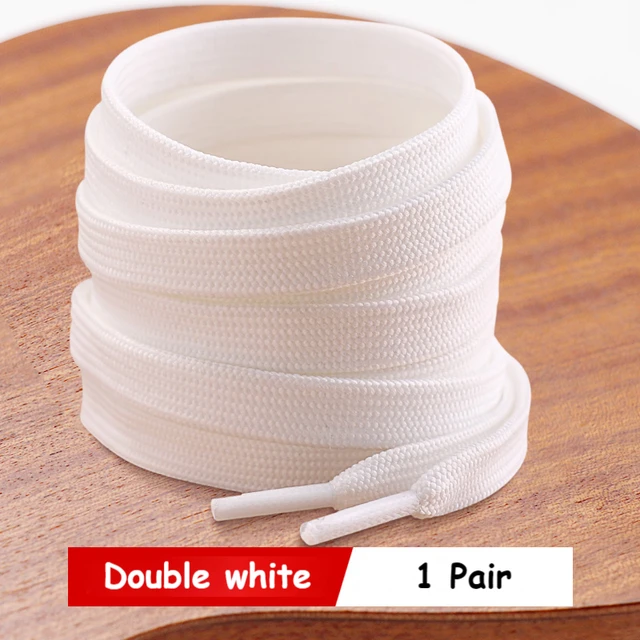 Classic Shoe laces White Black Flat Shoelaces for Sneakers laces Shoe Strings 70/90/100/120/140/160CM High-quality Shoelace 1 pair Double white
