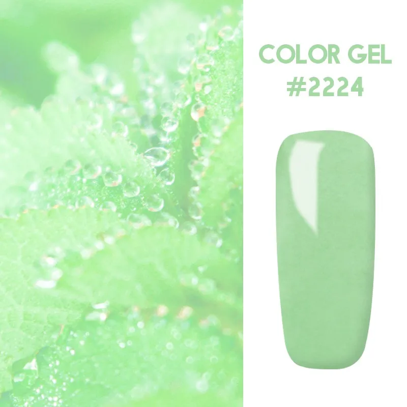 Bukio Nail Polish Pure Color Semi Permanent Base top Need UV LED lamp For Manicure Varnish Paint Hybrid ROSALIND nail gel - Цвет: 2224