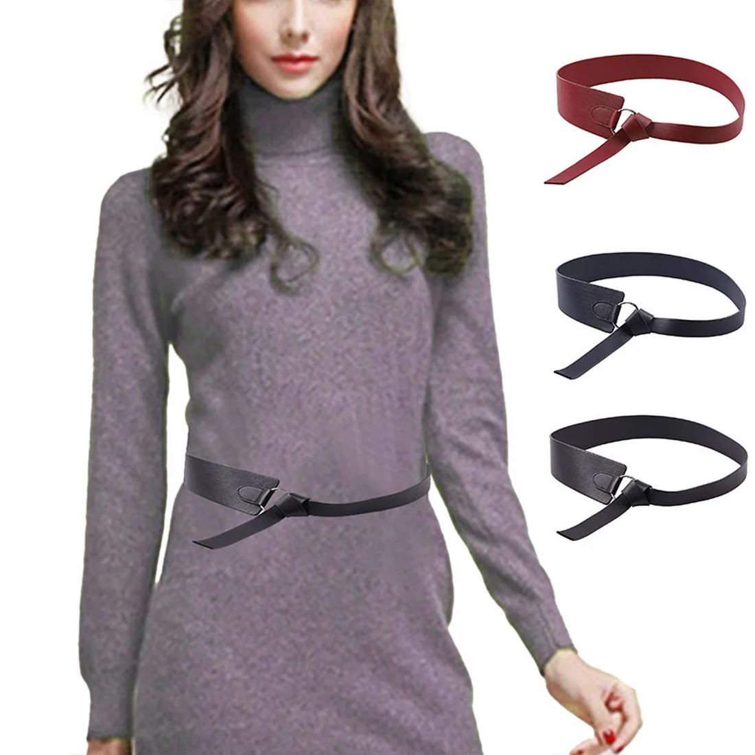 2020 широкие кожаные корсетные пояса Женский завязать тонкую красного цвета для