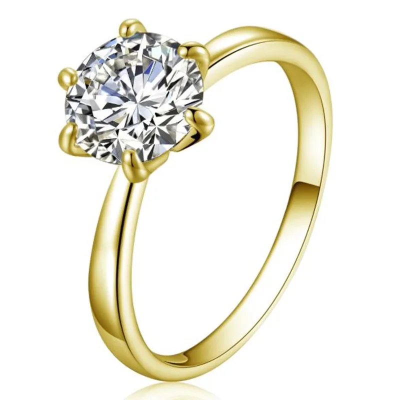 

Hot Sale Rings for Women Engagement Wedding Rings 6MM Zircon Crystal Korean Fashion Jewelry Girl Ring anillos mujer