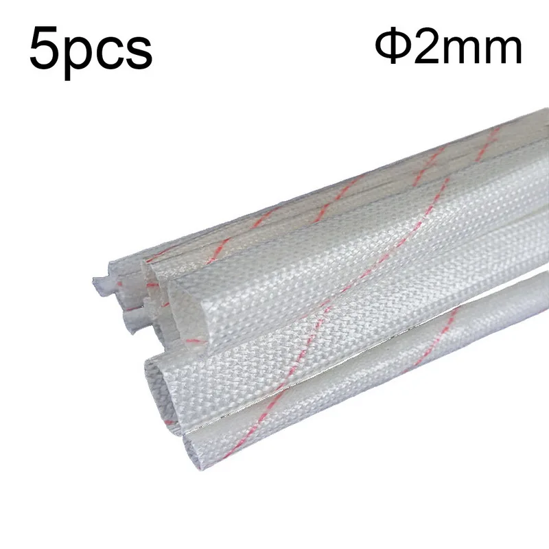 5 шт. 90 см Dia1/1,5/2/2,5/3/4/5/6 мм трубки из стекловолокна высокого Температура утепленная муфта для провода Стекло изоляцию волокна трубки - Цвет: Белый