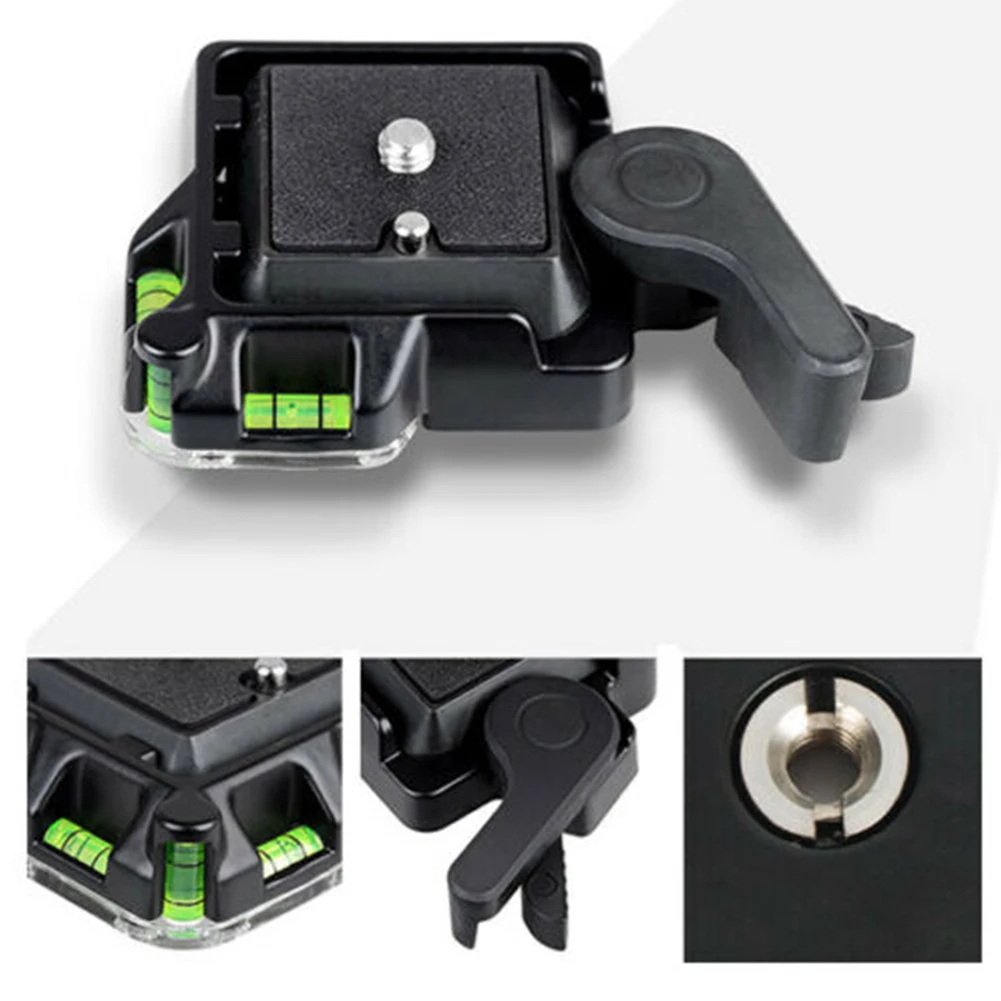 Non Slip Portable Locking Aluminum Alloy Clamp Practical Camera Replacement Quick Release Plate With Bubble Level Universal