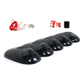 

Smoked 5Pcs 12 LED Cab Roof Running Marker Lights Truck SUV Off Road Set
