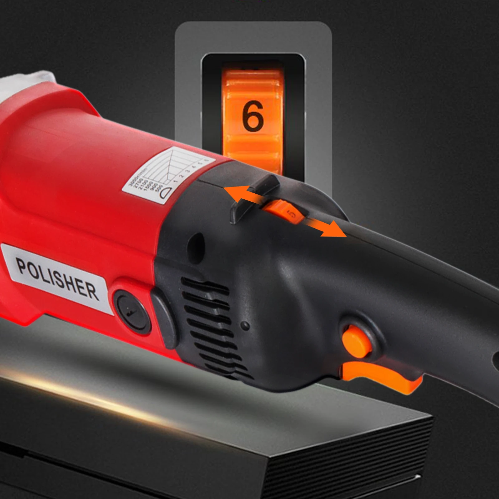 VEVOR 1200W 110V Corded Electric Burnishing Polishing Machine with 4 Wheels and 2 Carbon Brushes 3000RPM for Sanding Finishing electric polisher