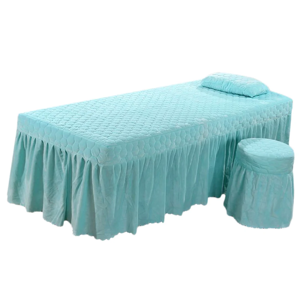 Спа, массажный стол, юбка, косметическое покрывало для кровати - Цвет: Lake Blue 190x70cm