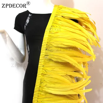 

ZPDECOR 1 yard chicken tail feathers trim decoration quality clothing making feathers for crafts