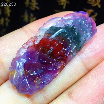 

Natural Cacoxenite Auralite 23 Purple Red Women Flower Pendant From Canada 38.5x17.2x5.8mm Gift Crystal Stone Jewelry AAAAA