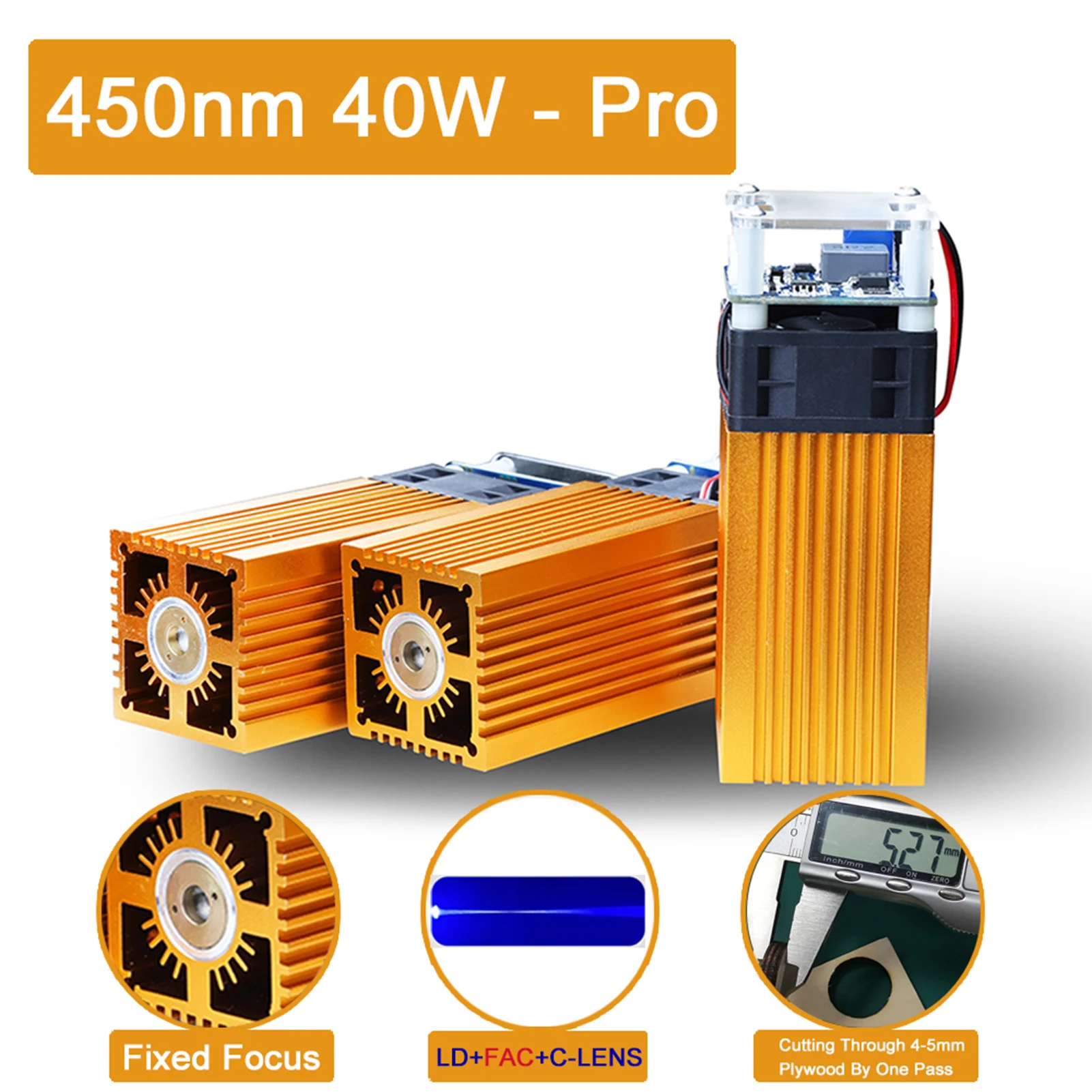 Лазерная гравировальная головка 450 нм 30/40 Вт TTL DIY Лазерный модуль для фото
