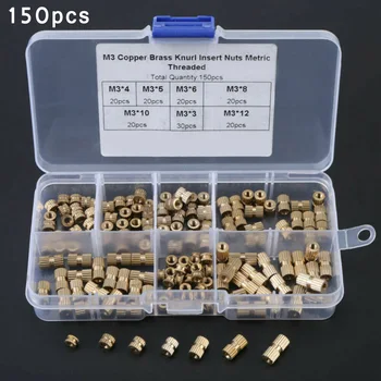 

150pcs/set For M3 Brass Threaded Heat Insert Plastic 3d Printing Metal Nut M3 Knurled Nuts With Box 2019 New