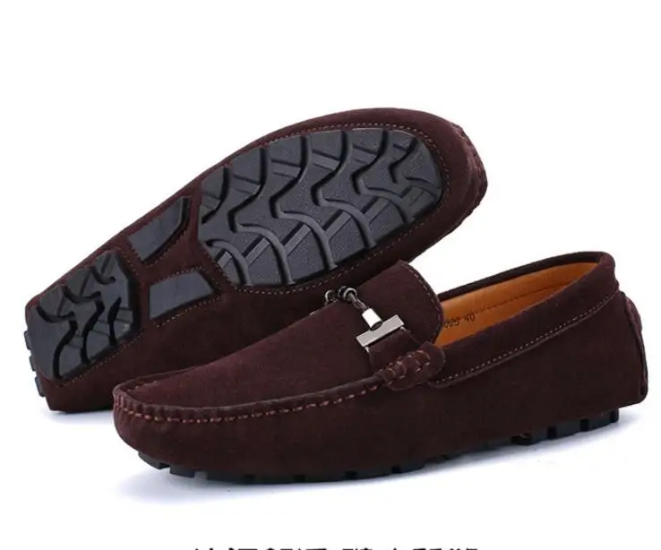 Мужская повседневная обувь из натуральной кожи, люксовый бренд, мужские лоферы, Мокасины, дышащие слипоны, черная обувь для вождения размера плюс 37-47