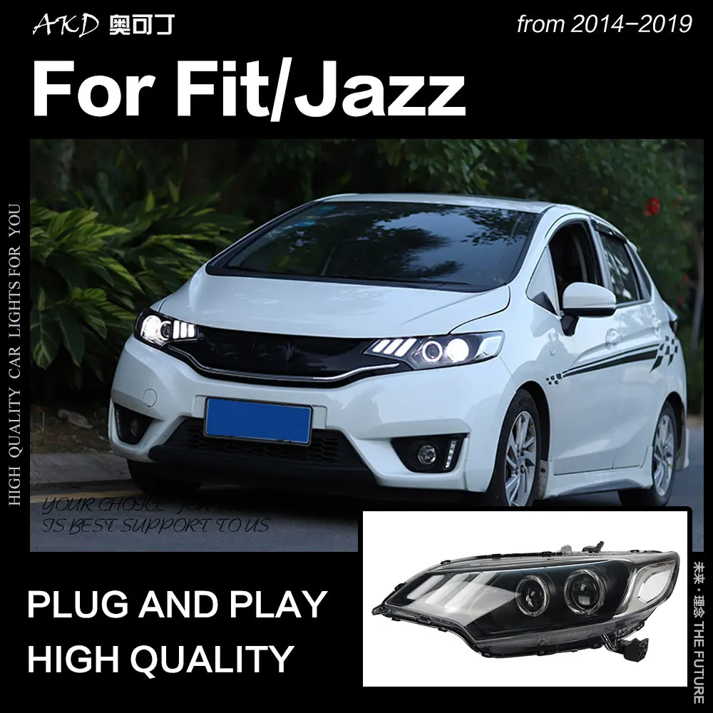 AKD автомобильный Стайлинг Головной фонарь для Honda Jazz фары- Fit светодиодный DRL Hid Bi Xenon автомобильные аксессуары