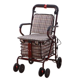 

The New Old Man Scooter Folding Shopping Seat Can Take Four Rounds of Grocery Shopping Can Push The Elderly Trolley