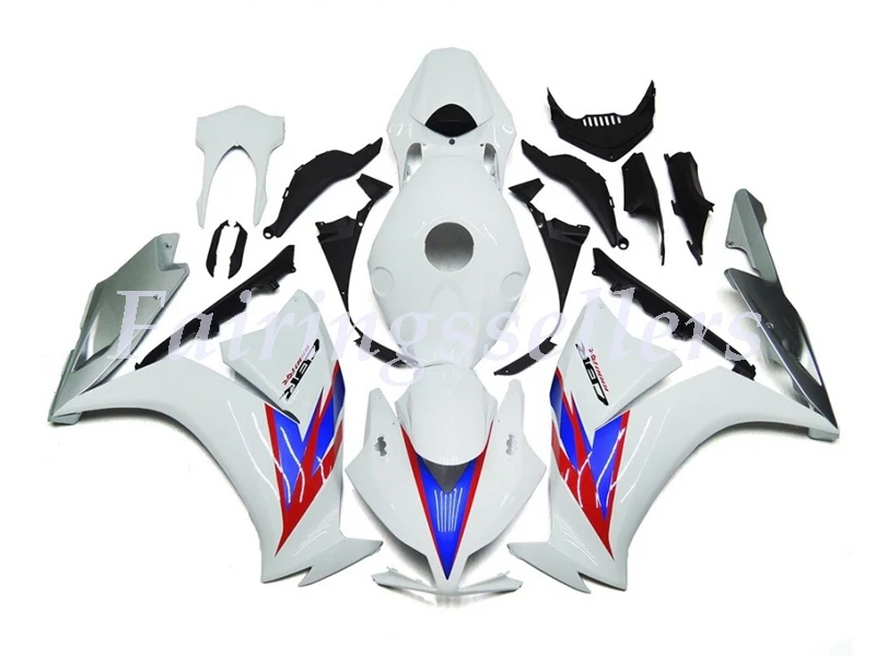 Gloss White Silver Впрыска ABS Полный обтекатели комплект Подходит для HONDA CBR1000RR 2012 13 14 15 CBR1000 12-16 CBR1000 обтекатель глянцевый белый серебристый - Цвет: Gloss White Silver