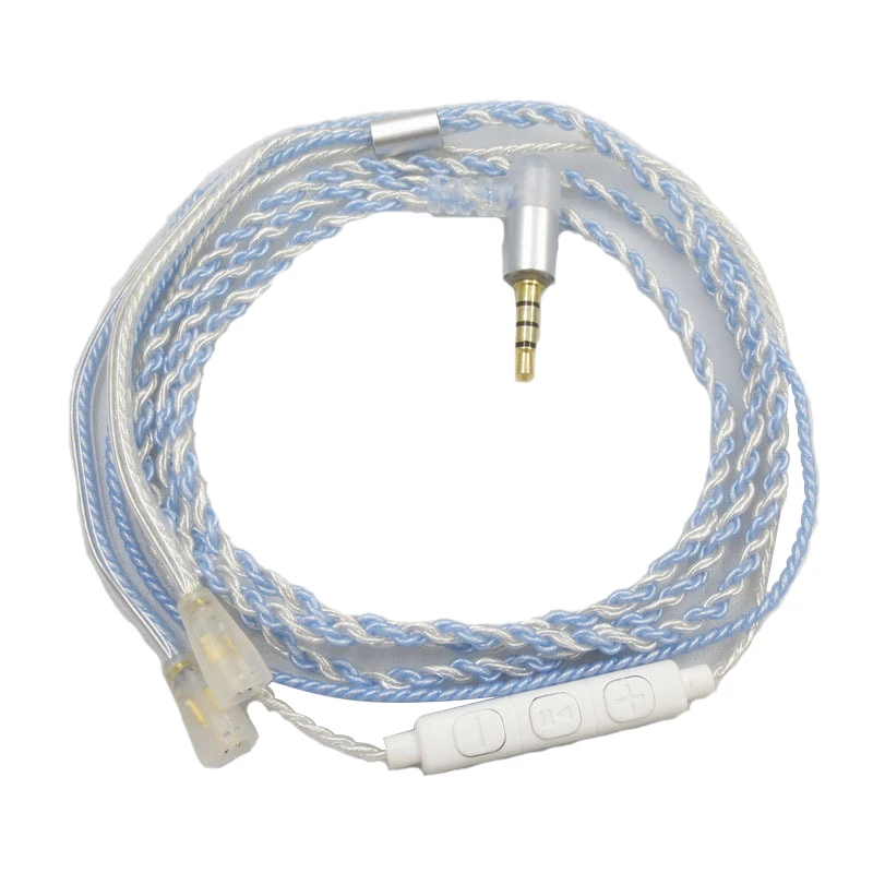 Replacement Audio Cable for Sennheiser Ie8 Ie80 Ie80S Headphones Upgrade microphone Volume Control Blue 