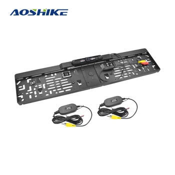 

AOSHIKE Car 90dg HD Reverse Rear View Camera Waterproof License Plate Parking Line Night Verson 12V 4 LED EU Infrared Reversing