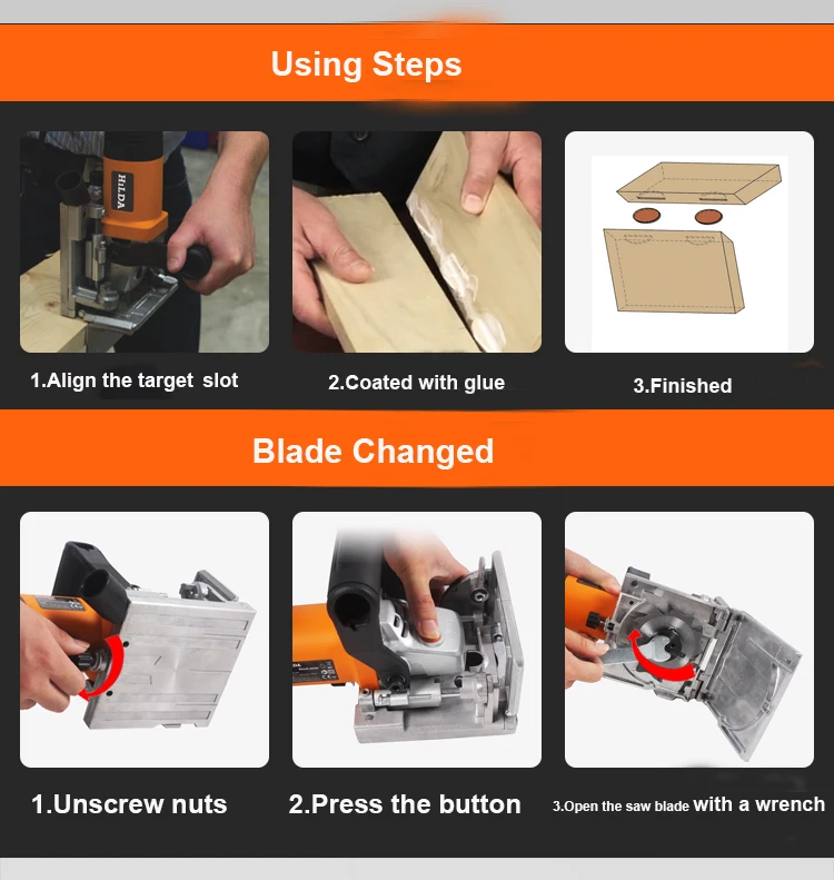 760W Biscuit Jointer Electric Tool Authentic Woodworking Tenoning Machine Biscuit Machine Puzzle