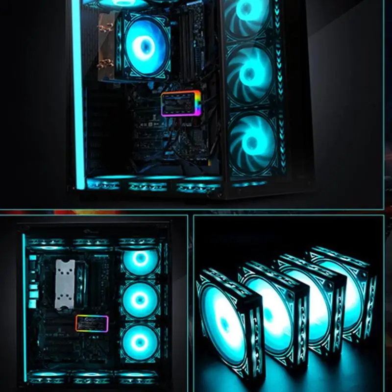 VODOOL 120 мм великолепный RGB цвет изменить корпус ПК охлаждающий Настольный вентилятор ПК Шасси кулер компьютер запасная часть персонализировать