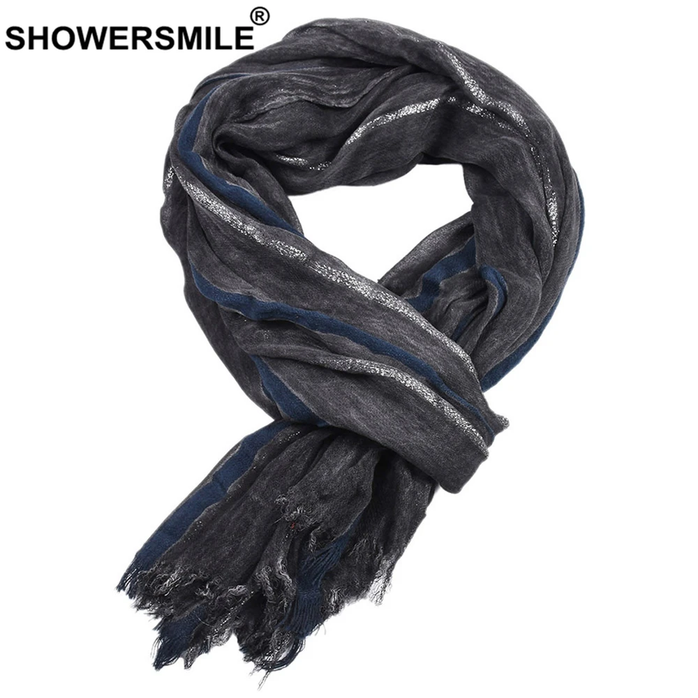 

SHOWERSMILE Vintage Men Scarf Autumn Winter Gray Army Green Pink Khaki Blue Scarf Men Casual Male Accessories 190cm*95cm