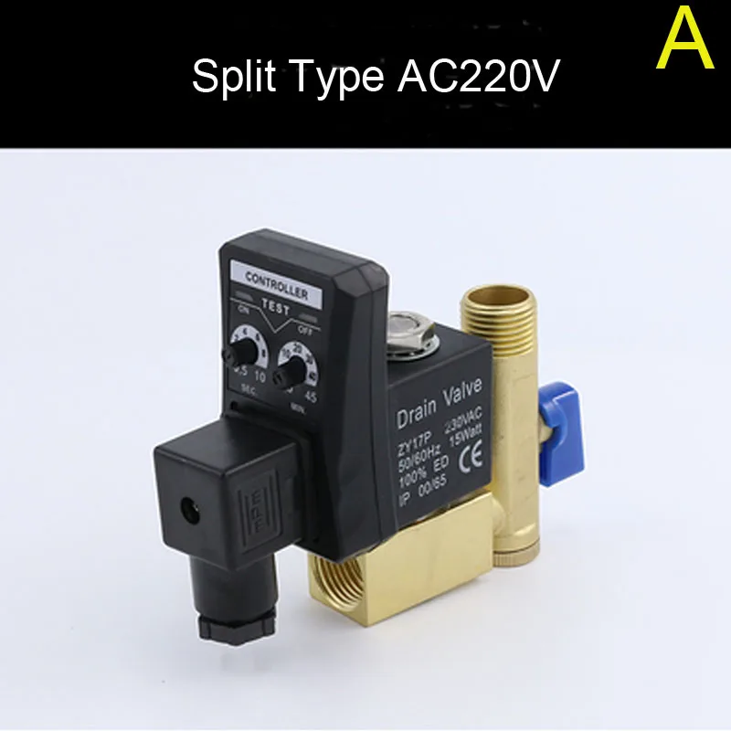 AC 220 V/DC 24V 1/" электронный времени 2 Way воздушный компрессор бак газа автоматический СПУСКНОЙ КЛАПАН