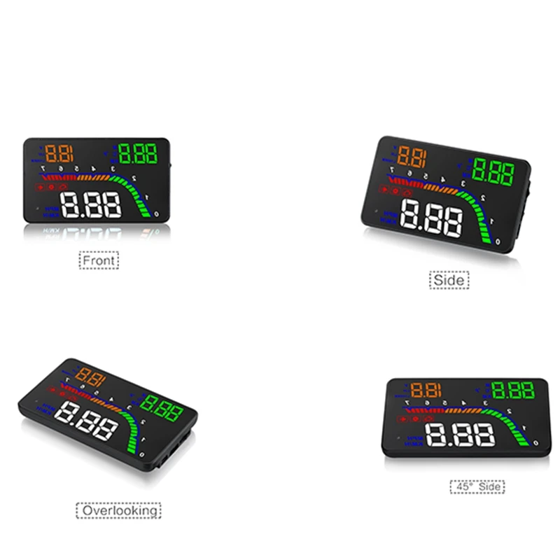A100S T100 OBD автомобиля Hud головой вверх Дисплей Температура Датчик Obd превышение скорости Предупреждение Системы проектор лобовое стекло