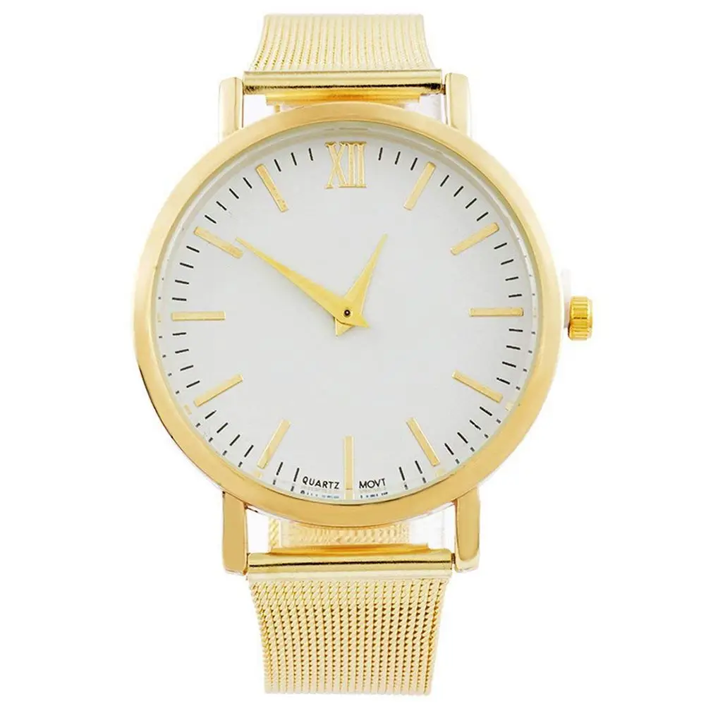 

Women Alloy Mesh Band Wrist Rome Number Scale Quartz Analog Watch 23cm
